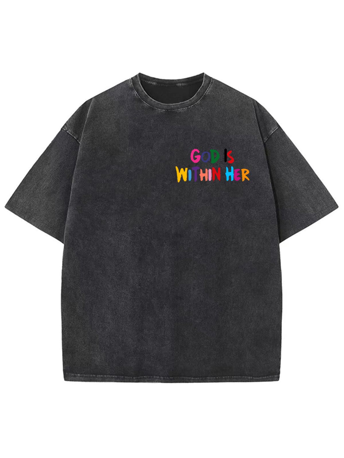 Christiandiscipleshop God Is Within Her She Will Not Fall Unisex Washed T-shirt