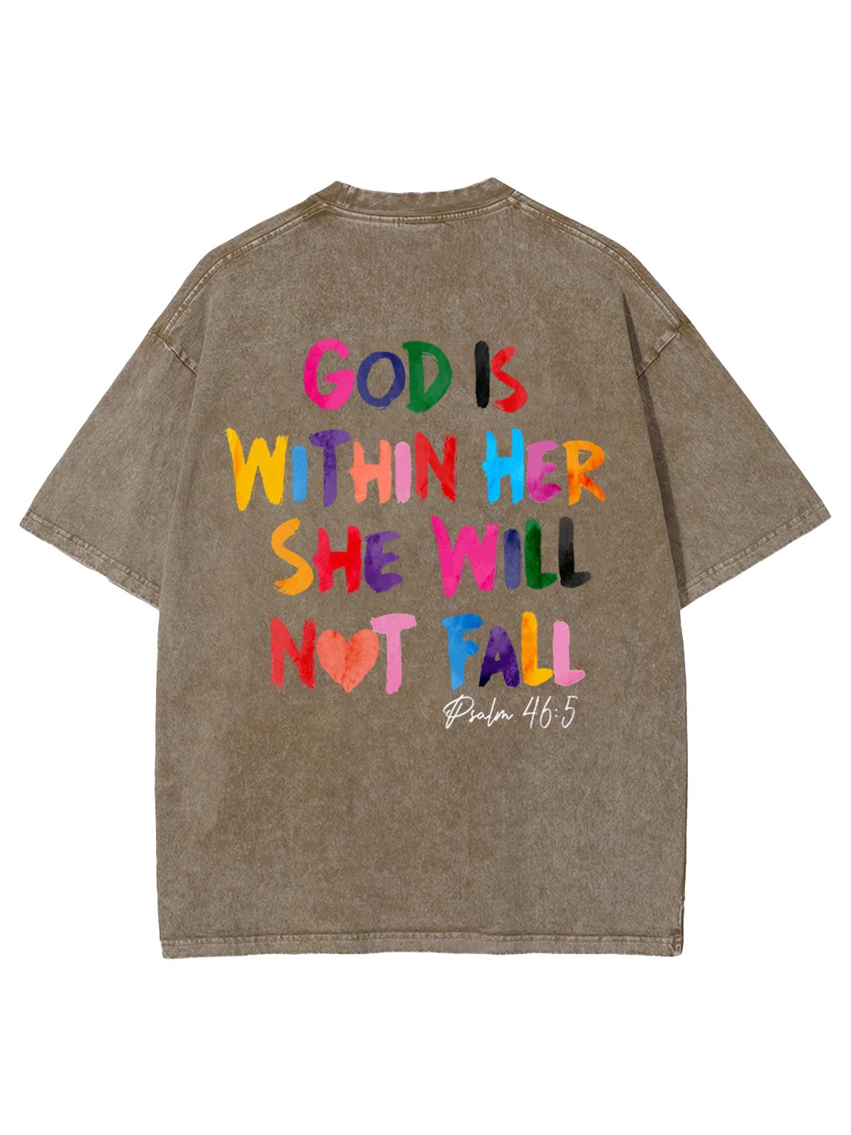 Christiandiscipleshop God Is Within Her She Will Not Fall Unisex Washed T-shirt