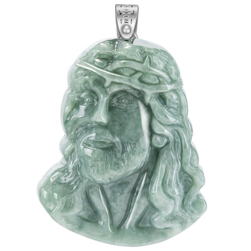 Christiandiscipleshop Sacred Serenity Jade Jesus Pendant Necklace - A Symbol of Divine Peace and Faith