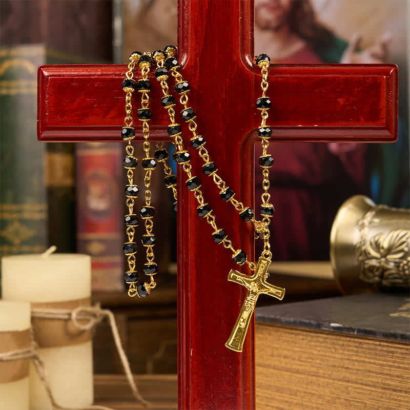 Christiandiscipleshop Our Lady of Fatima & Crucifix of 6mm Crystal Prayer Beads Rosary