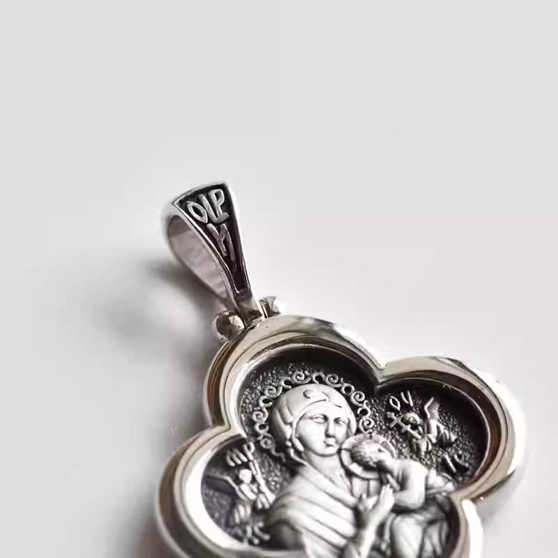 Christiandiscipleshop Graceful Silver Madonna and Child Pendant - Symbol of Divine Love