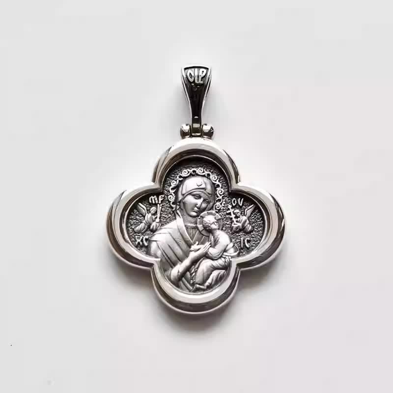 Christiandiscipleshop Graceful Silver Madonna and Child Pendant - Symbol of Divine Love
