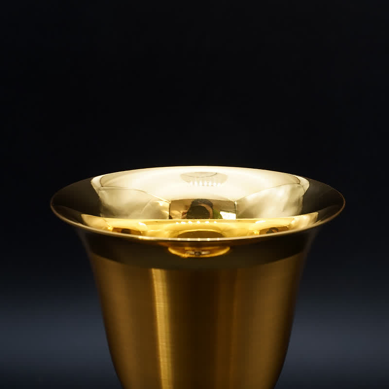 Christiandiscipleshop Exquisite Gold-Tone Cross-Adorned Chalice and Pyx - Divine Vessels for Sacred Communion