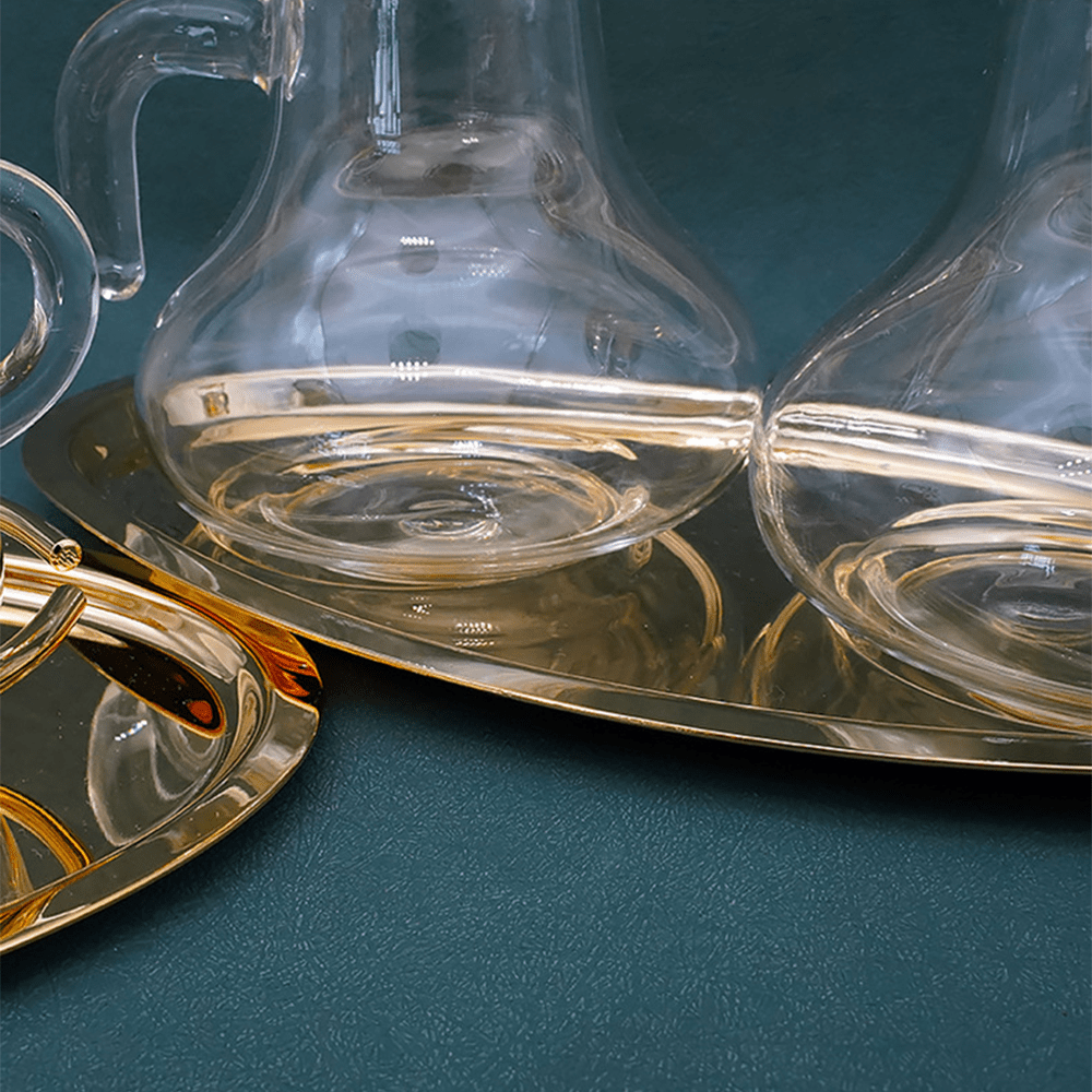 Christiandiscipleshop Elegant Brass-Trimmed Glass Cruet Set with Cross Motif - Traditional Worship Accessories