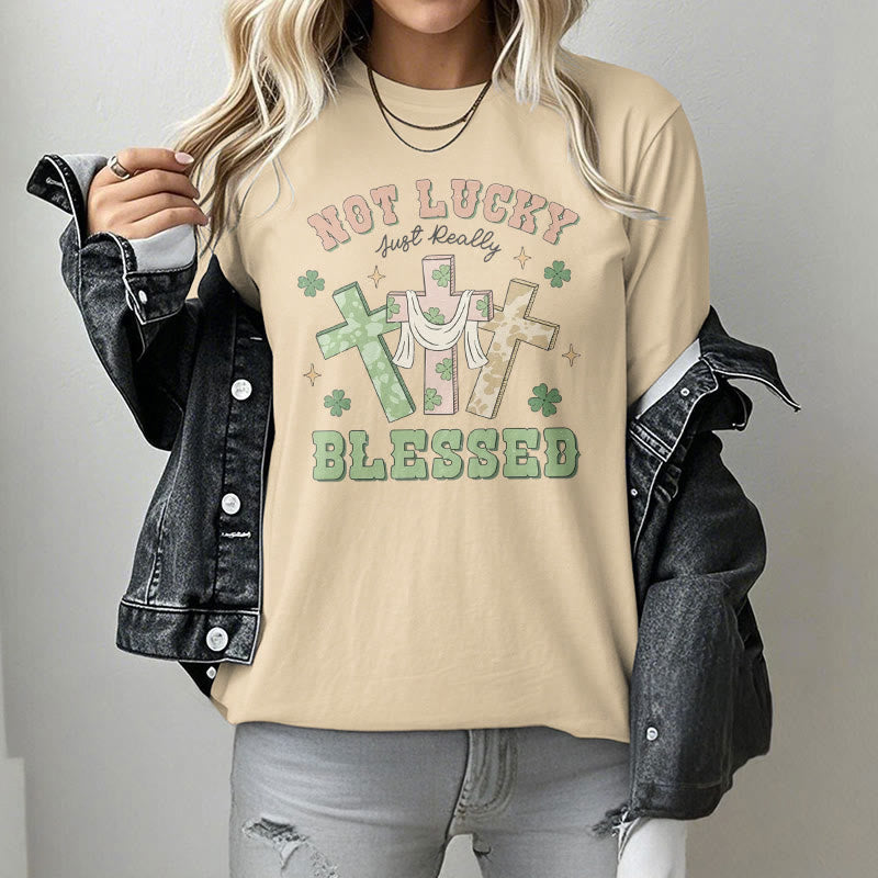 Christiandiscipleshop Not Lucky Just Blessed Faith-Inspired T-Shirt