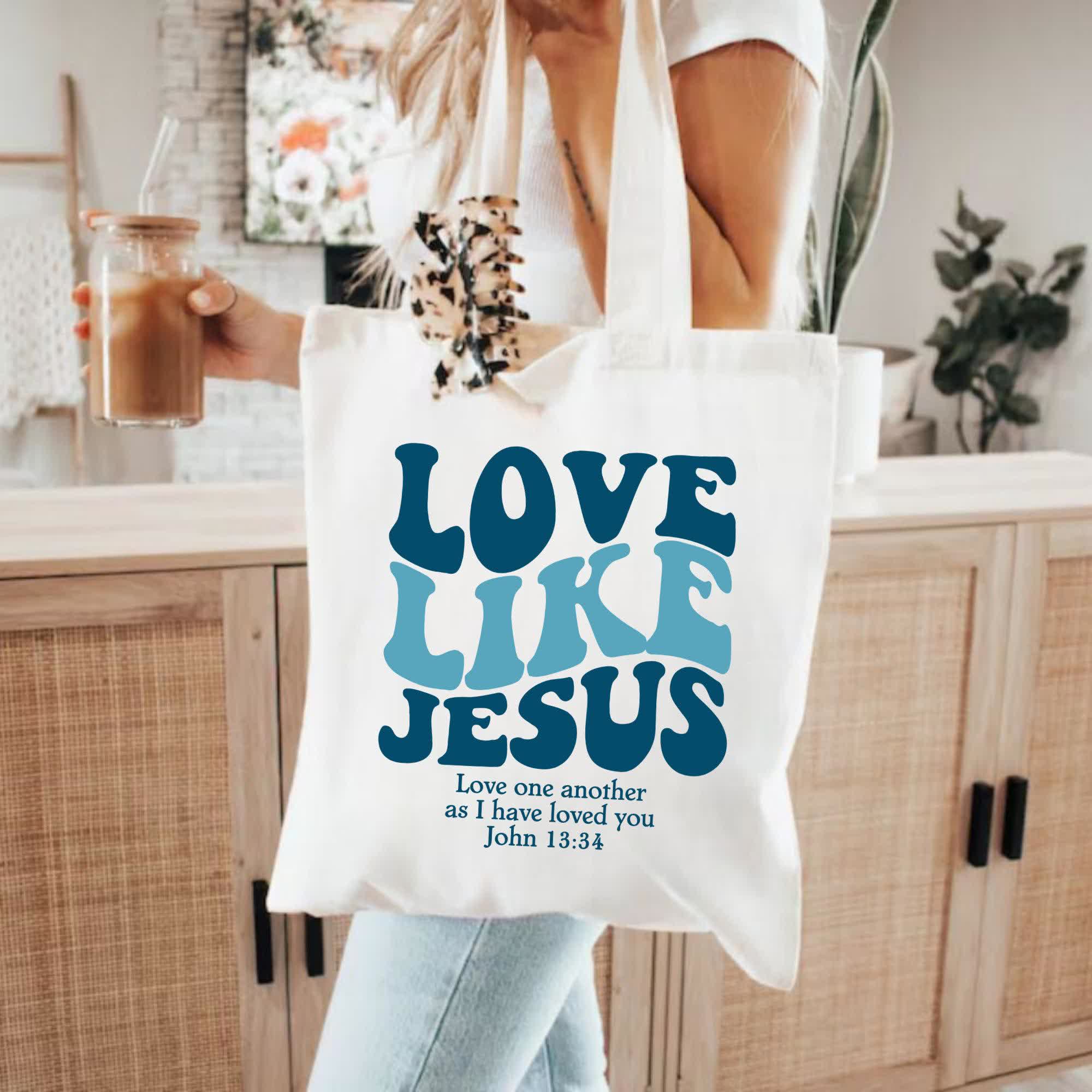 christiandiscipleshop Love Like Jesus - Inspirational Faith-Based Canvas Tote Bag