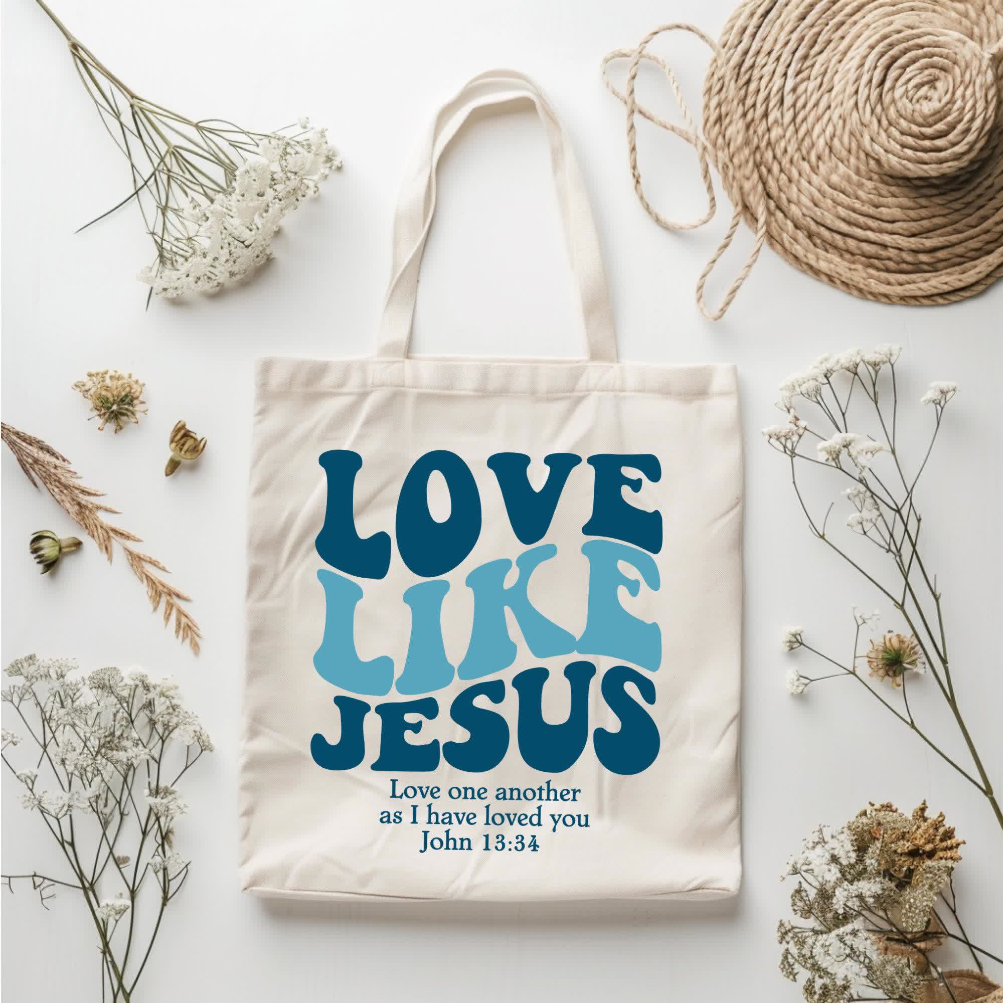 christiandiscipleshop Love Like Jesus - Inspirational Faith-Based Canvas Tote Bag