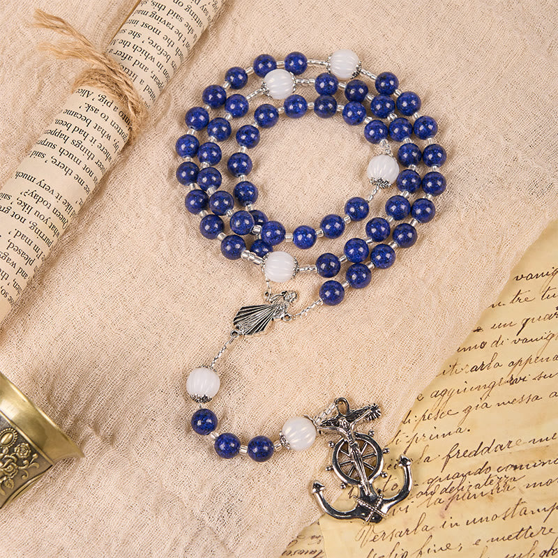 Christiandiscipleshop Ocean-Themed Divine Mercy Rosary with Anchor Charm - Embark on a Faithful Voyage with Christ