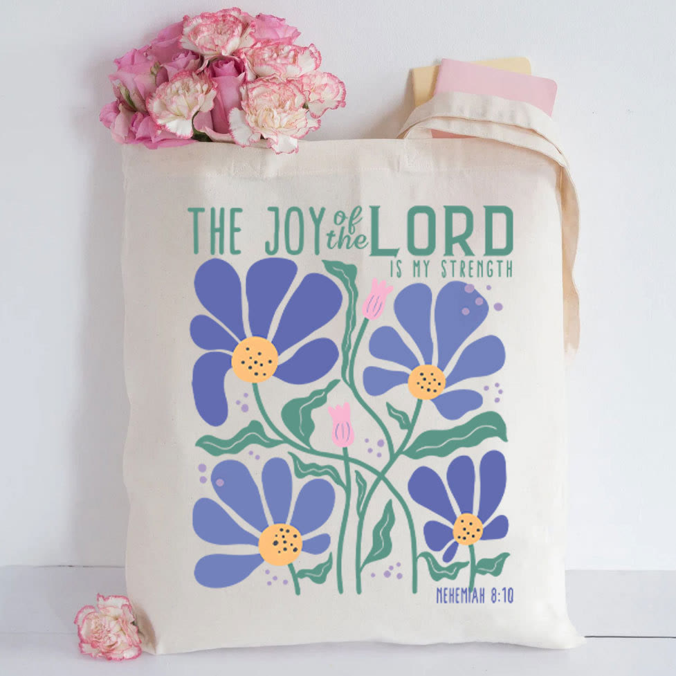 christiandiscipleshop The Joy Of The Lord Christian Canvas Tote Bag