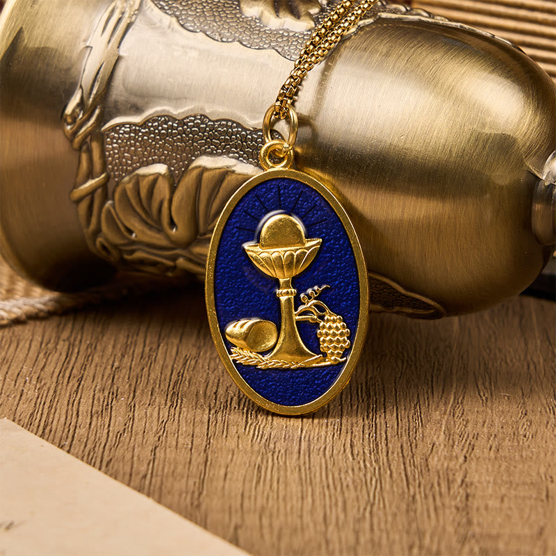 Christiandiscipleshop Red & Blue Eucharistic Chalice Necklace - Keep Your Faith Close