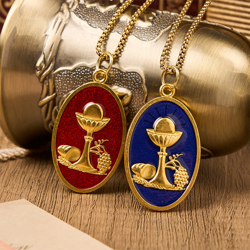 Christiandiscipleshop Red & Blue Eucharistic Chalice Necklace - Keep Your Faith Close