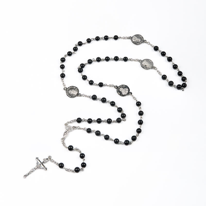 Christiandiscipleshop Crucifix & Our Lady of 8mm Pearl Prayer Beads Rosary (3 Colors)