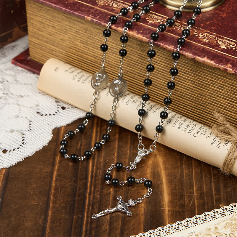 Christiandiscipleshop Crucifix & Our Lady of 8mm Pearl Prayer Beads Rosary (3 Colors)