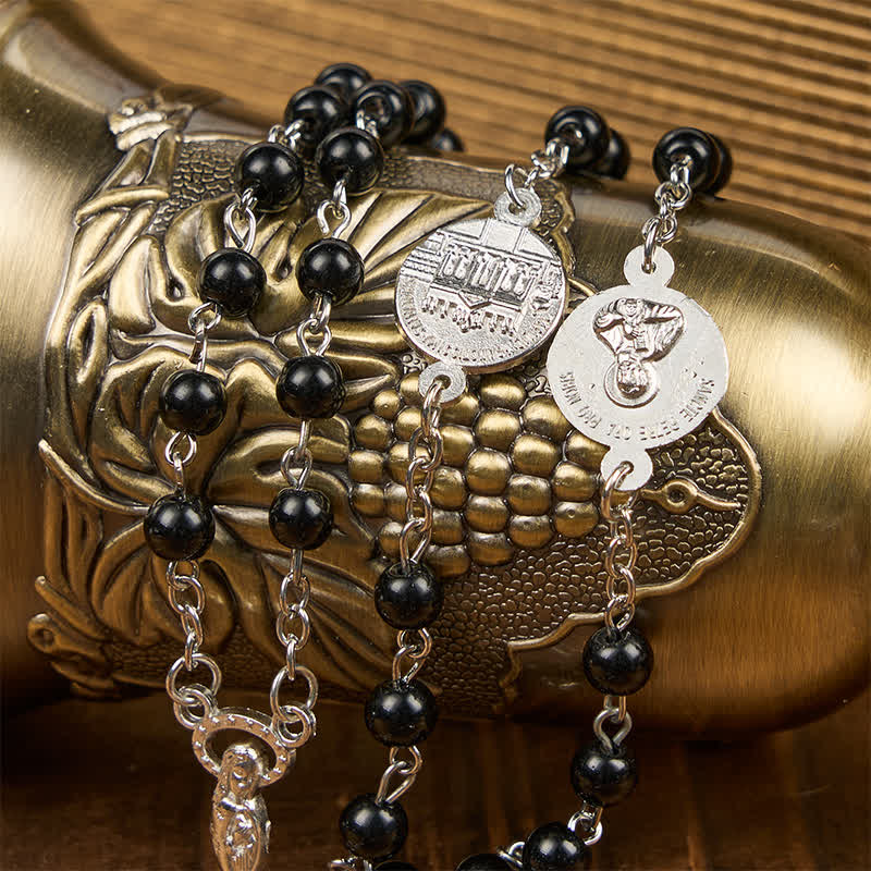 Christiandiscipleshop Crucifix & Our Lady of 8mm Pearl Prayer Beads Rosary (3 Colors)