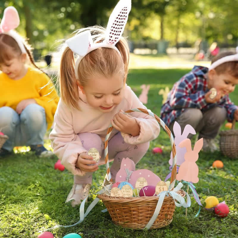 Christiandiscipleshop Easter Egg Rewards Set: 2pcs Colorful Shell with Wooden Prize Tokens