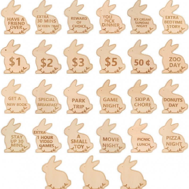 Christiandiscipleshop Easter Egg Rewards Set: 2pcs Colorful Shell with Wooden Prize Tokens