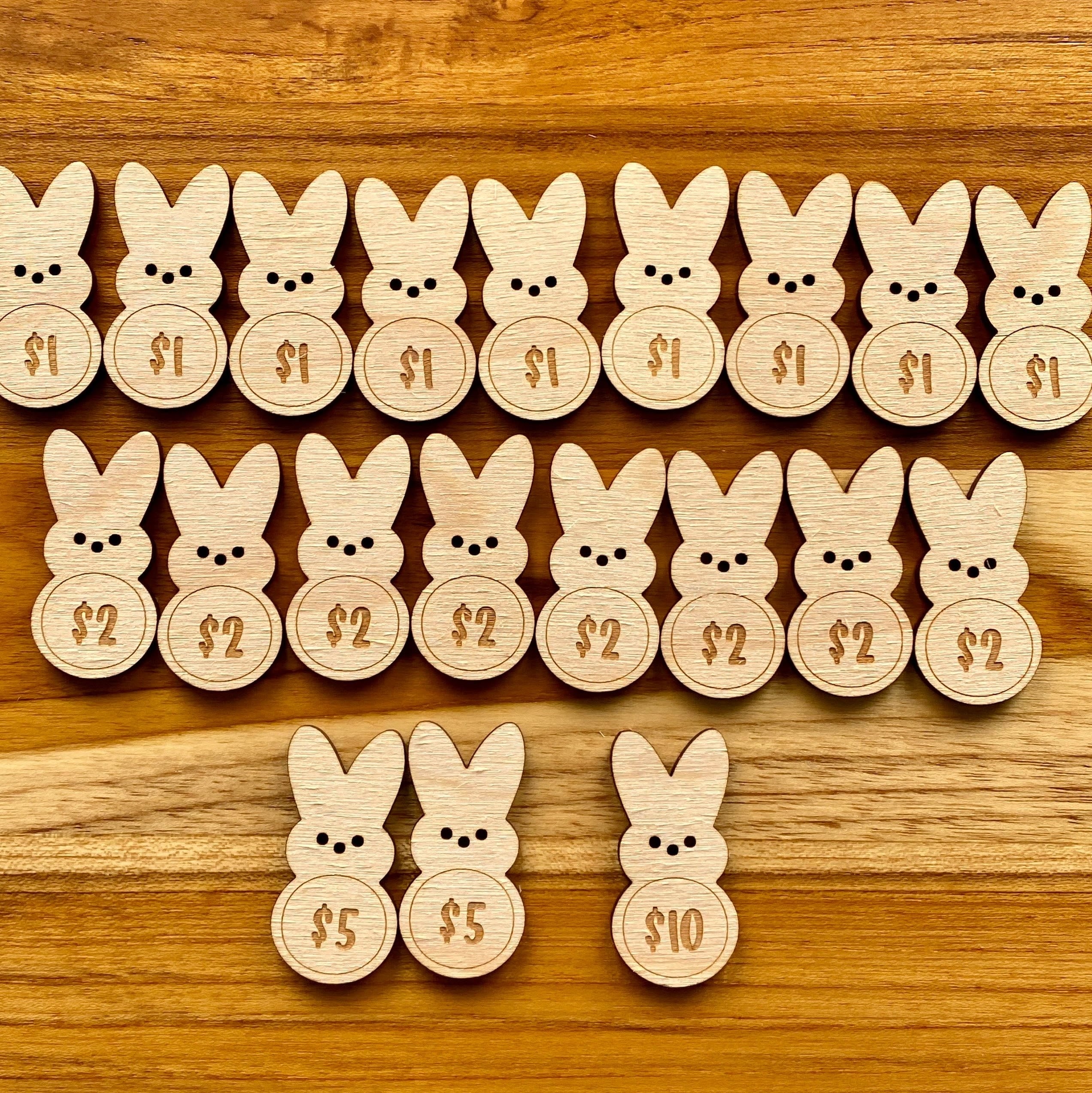 Christiandiscipleshop Easter Egg Filler - Engraved Bunny Shaped Easter Egg Filler Tokens with Activities