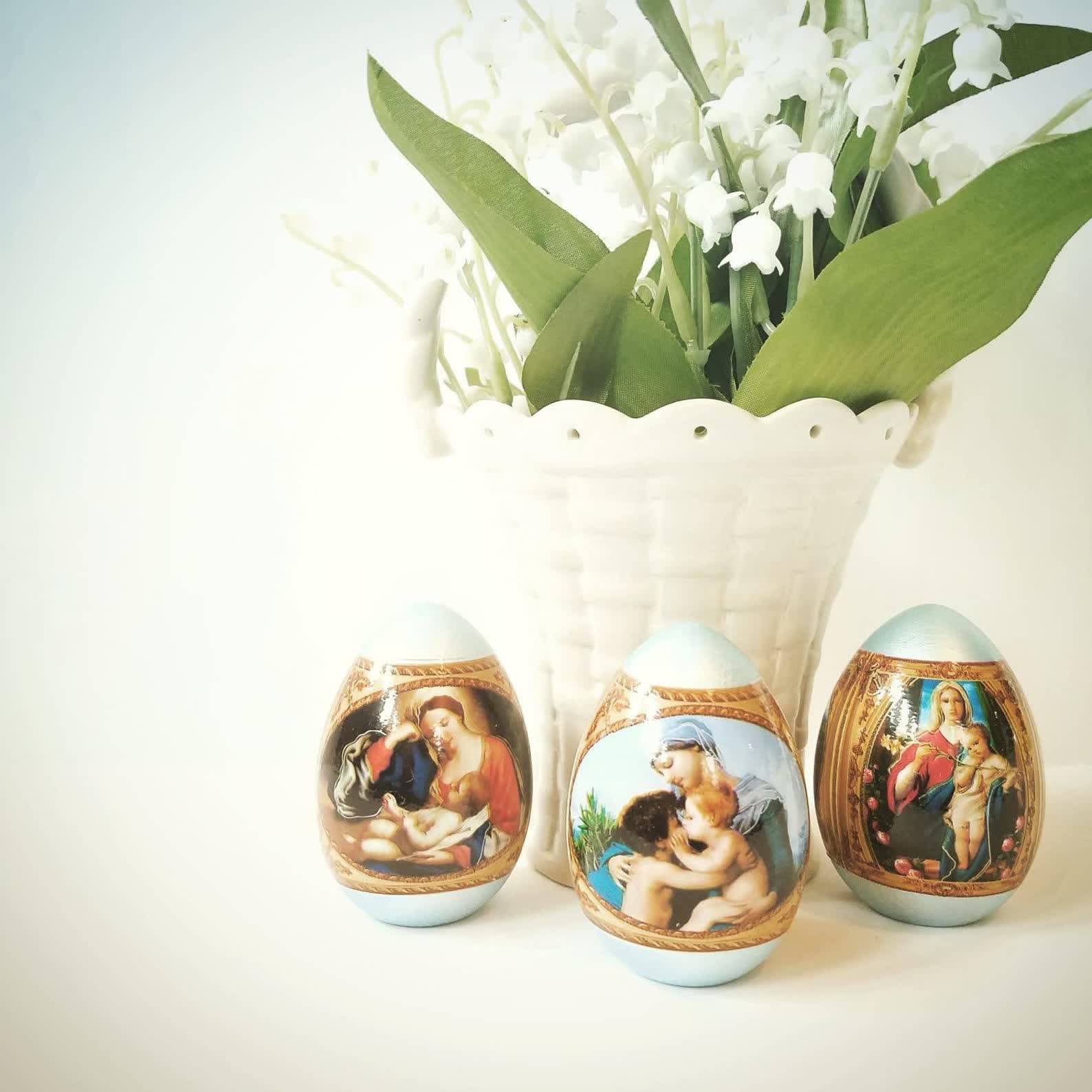 Christiandiscipleshop Easter Icon Egg Set: 6pcs Decorative Eggs with Iconic Designs