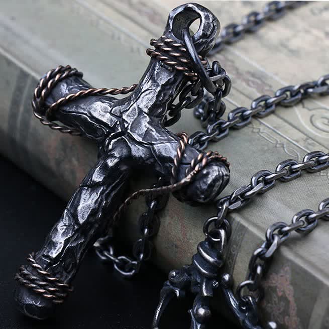 Christiandiscipleshop Exquisite 925 Silver Delicate Style Crucifix & Anchor Pendant Necklace