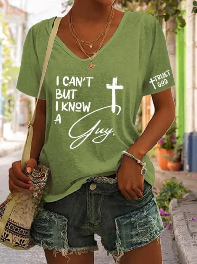 Christianartworkshop I Can't But I Know A Guy V-neck T-Shirt