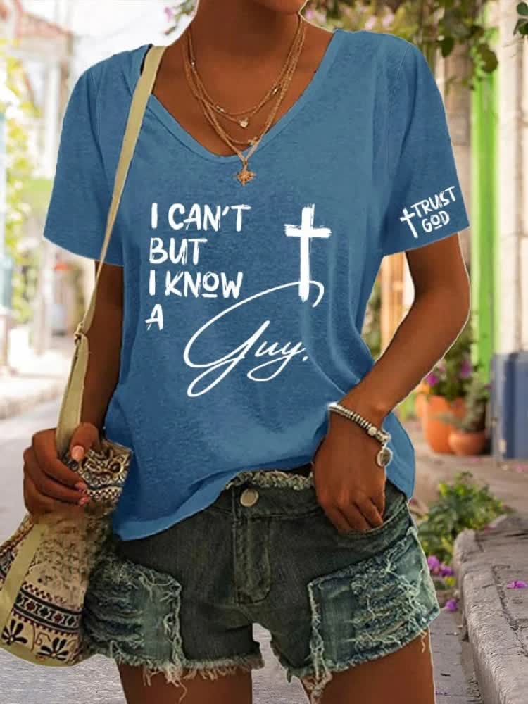 Christianartworkshop I Can't But I Know A Guy V-neck T-Shirt