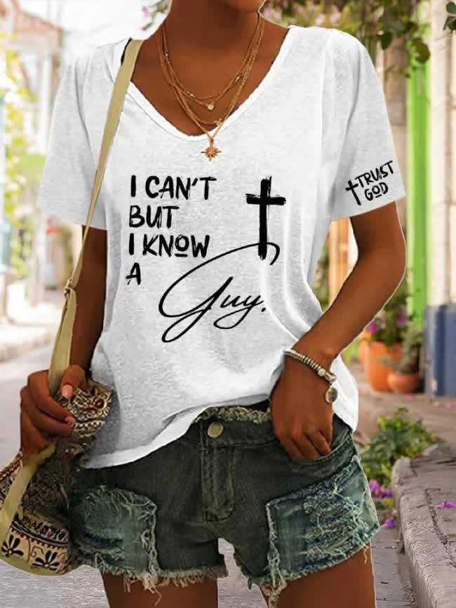 Christianartworkshop I Can't But I Know A Guy V-neck T-Shirt