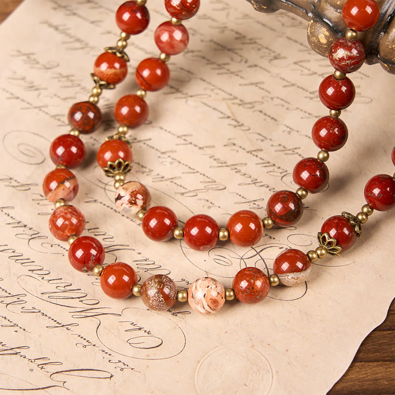 christiandiscipleshop Handmade 8mm Red Jasper Gemstone Rosary with Miraculous Medal & Crucifix