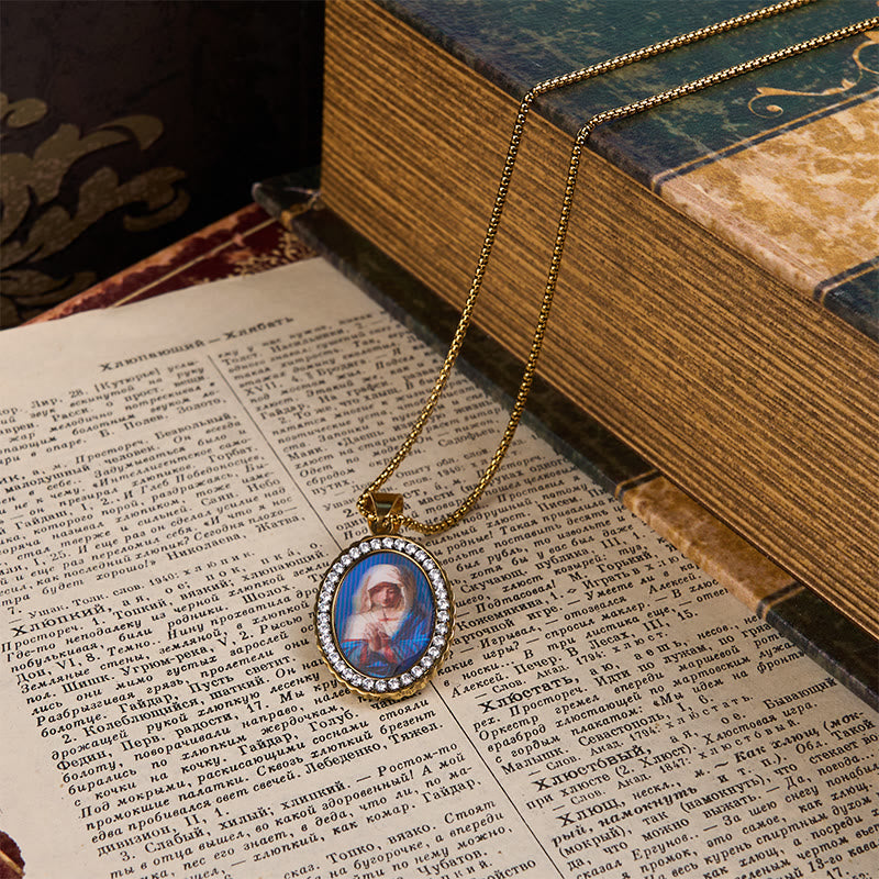 Christiandiscipleshop Our Lady Pray For Us - Holy Mary in Prayer Necklace A Profound Symbol of Devotion