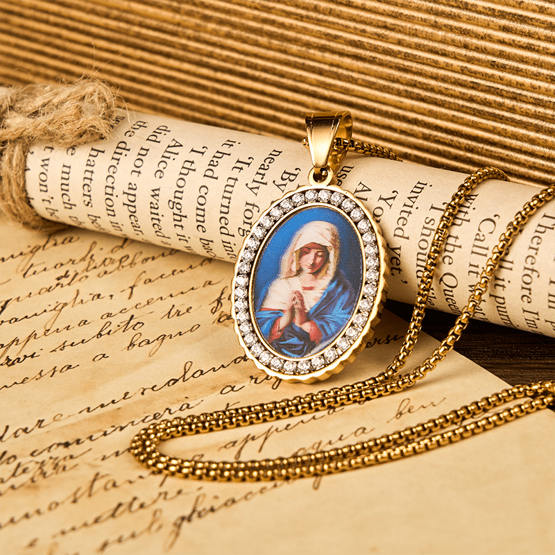 Christiandiscipleshop Our Lady Pray For Us - Holy Mary in Prayer Necklace A Profound Symbol of Devotion