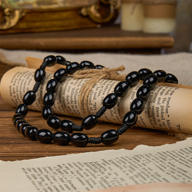 Christiandiscipleshop St. Benedict & Crucifix of 8*10mm Oval Bead Rosary - Three Timeless Colors