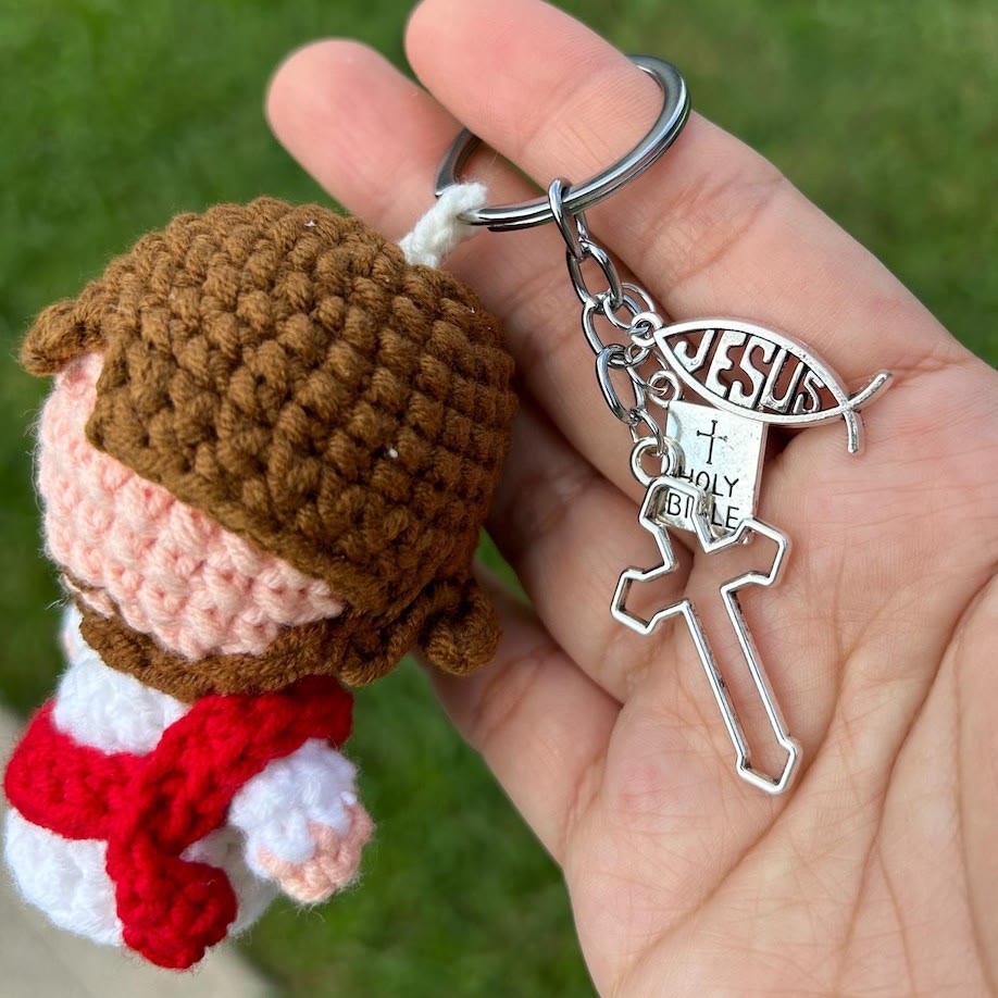 christiandiscipleshop Jesus Crochet Keychain/Pendant - A Beautiful Reminder of Christ's Love
