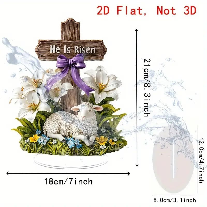 Christiandiscipleshop Easter Resurrection with He Is Risen Cross and Lamb Figurine