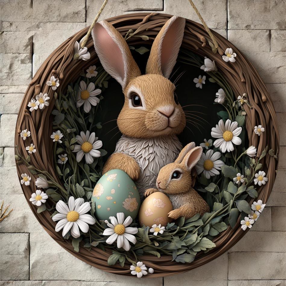 Christiandiscipleshop Resurrection & Vitality: Easter Bunny Wooden Hanging Pendant Ornament