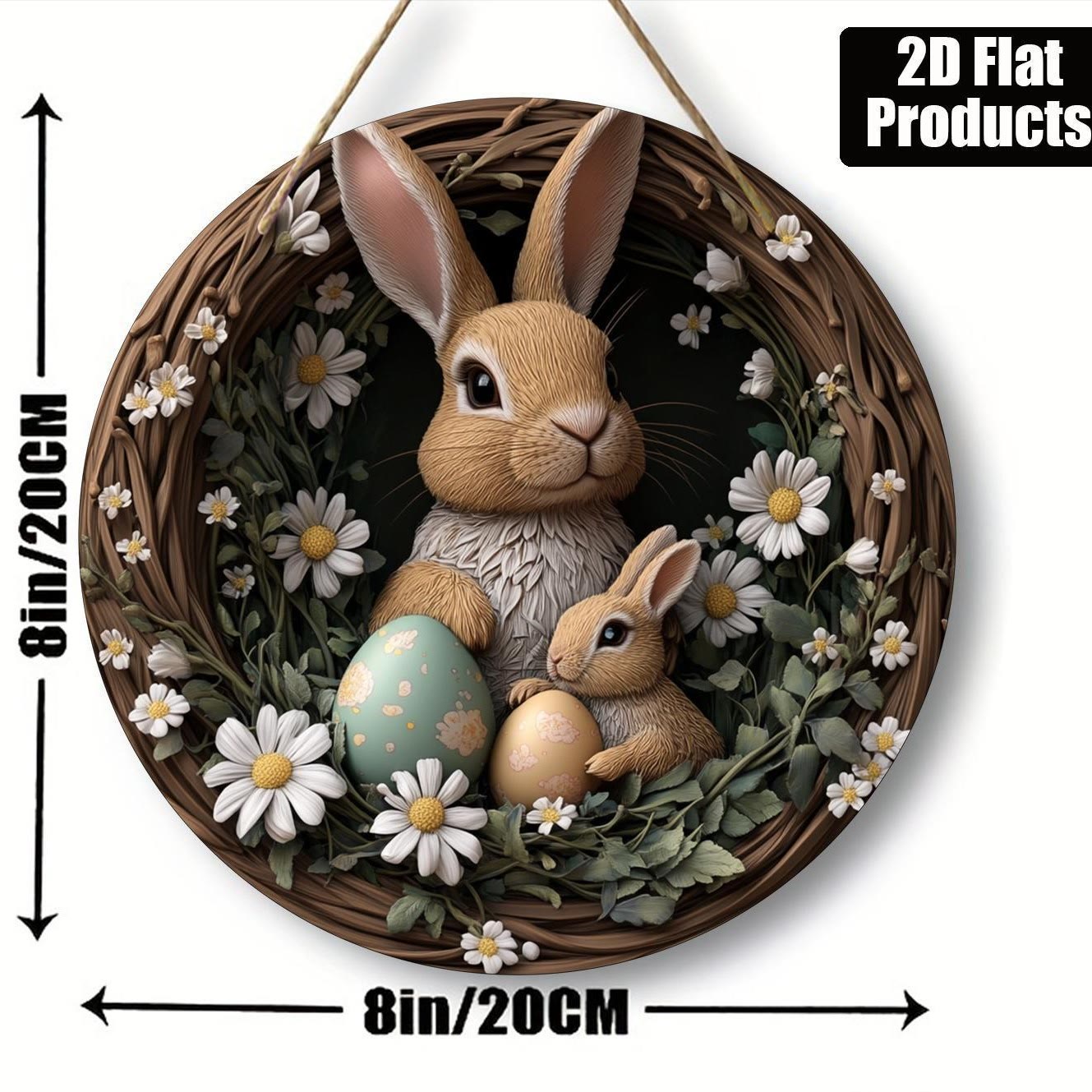 Christiandiscipleshop Resurrection & Vitality: Easter Bunny Wooden Hanging Pendant Ornament