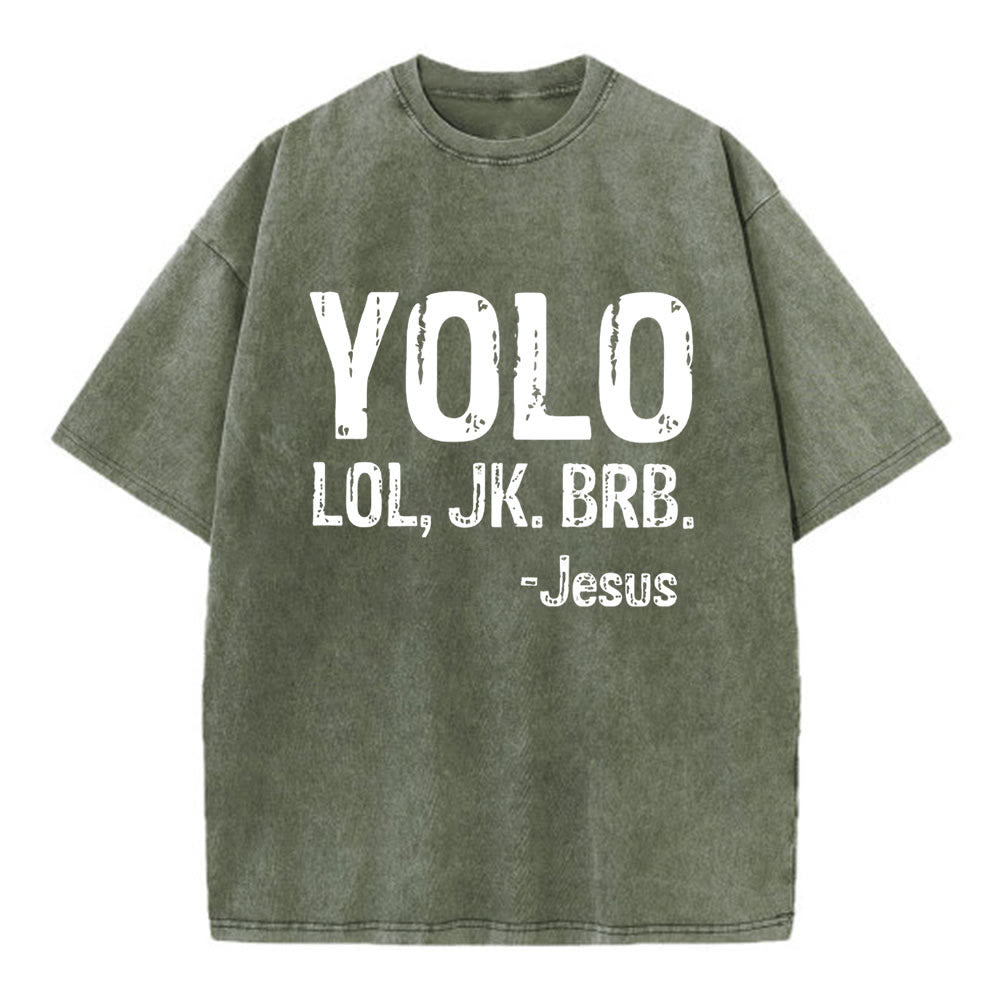 christiandiscipleshop YOLO Christian Washed T-Shirt