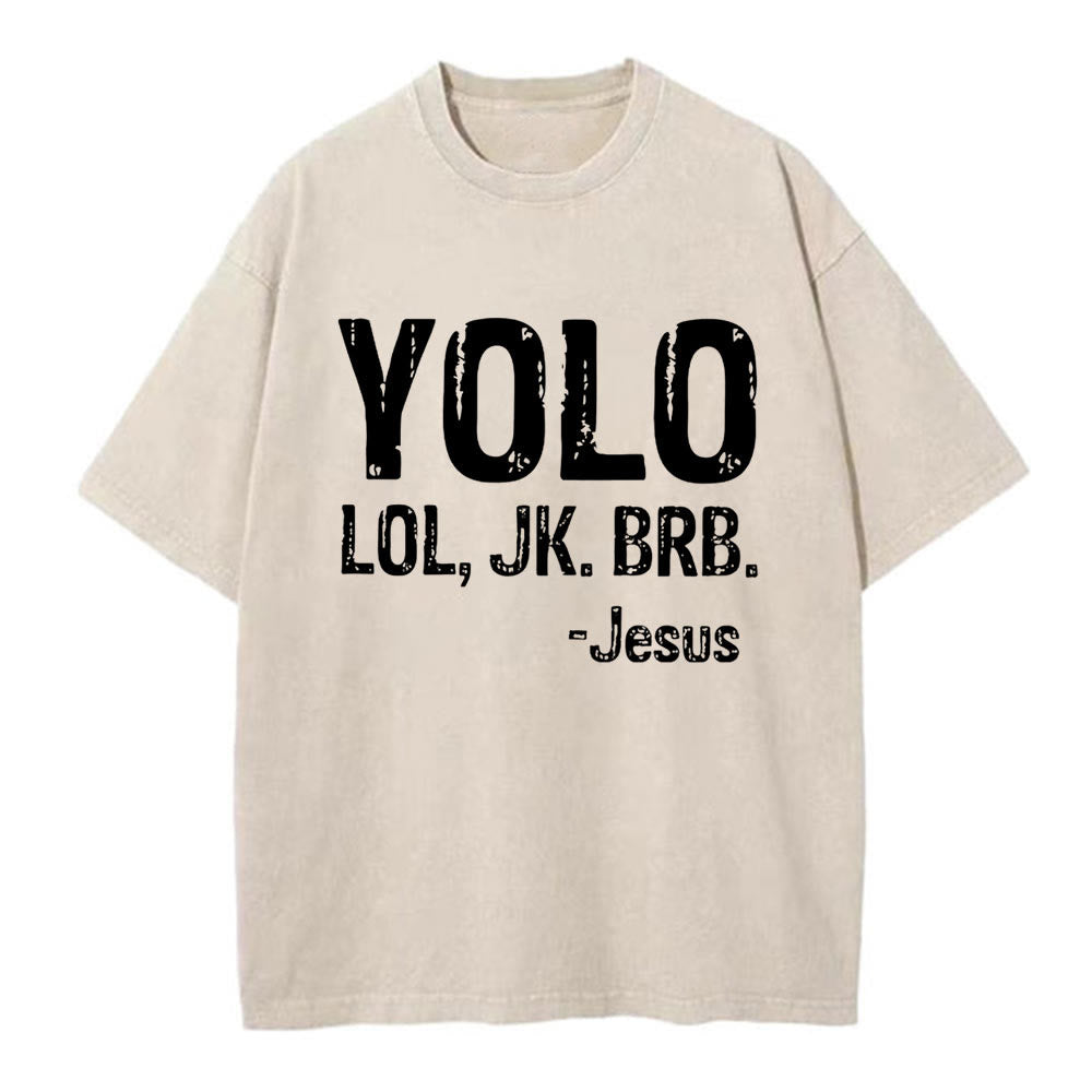 christiandiscipleshop YOLO Christian Washed T-Shirt