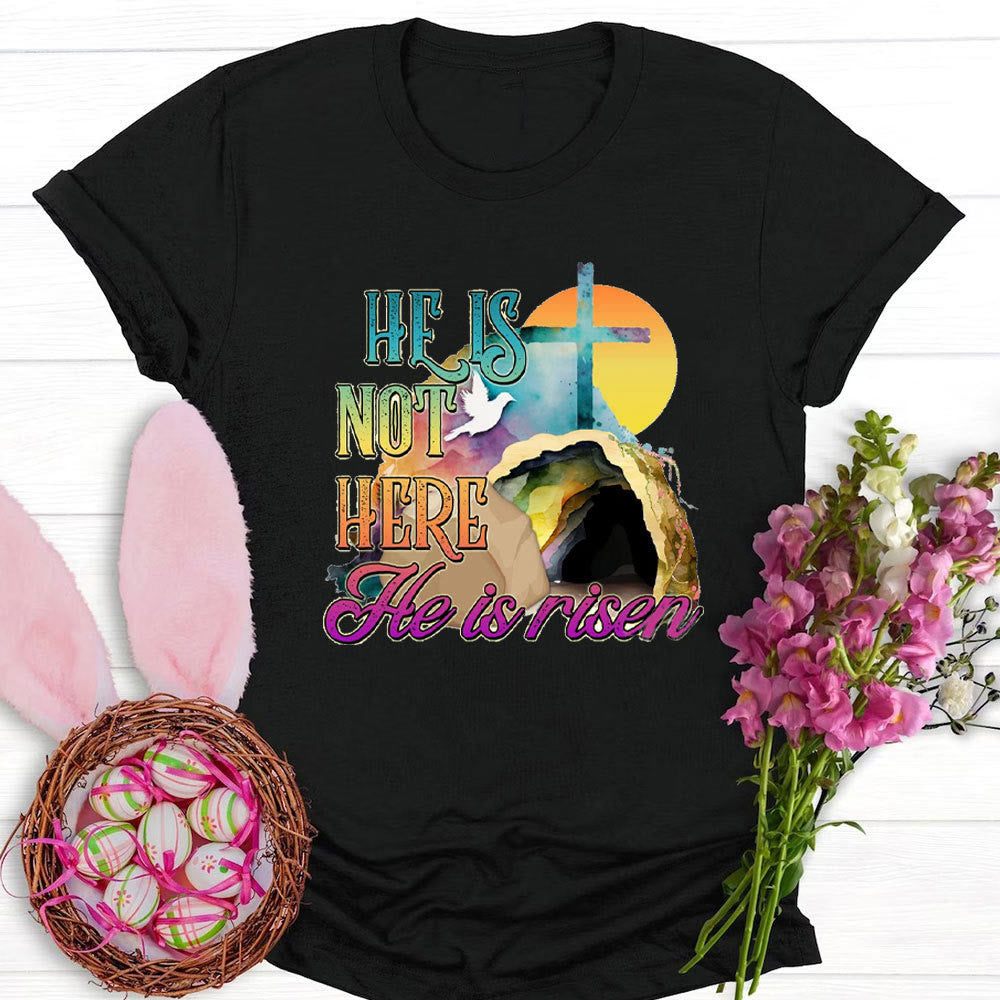 christiandiscipleshop He Is Not Here He Is Risen Christian T-Shirt