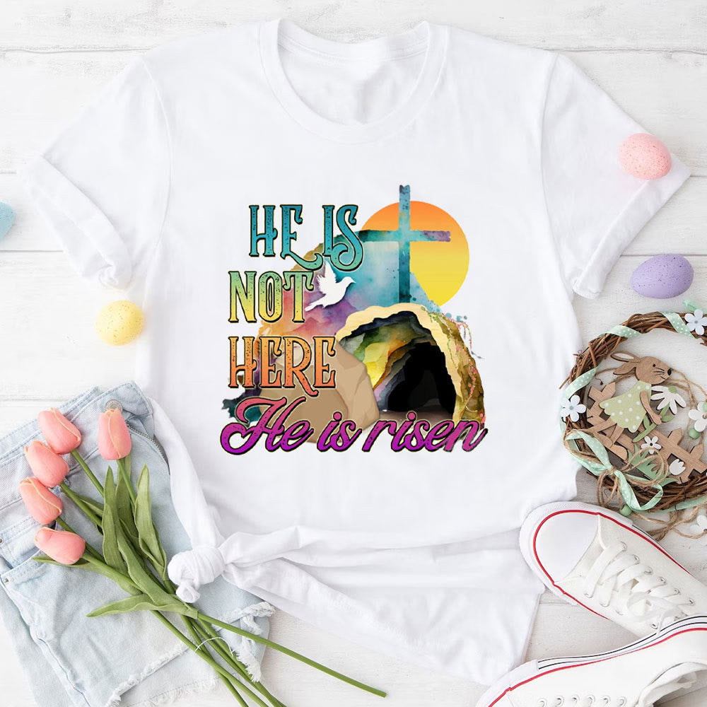 christiandiscipleshop He Is Not Here He Is Risen Christian T-Shirt