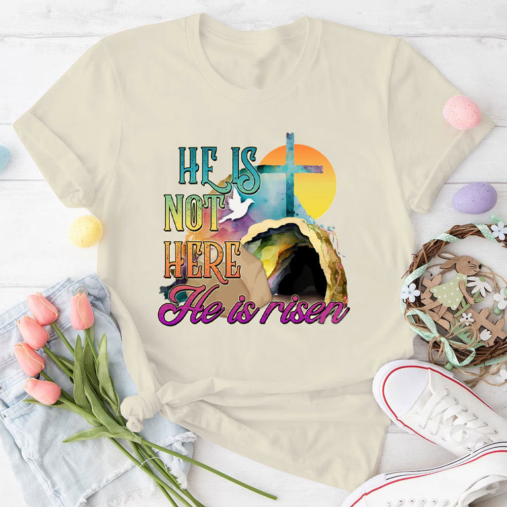 christiandiscipleshop He Is Not Here He Is Risen Christian T-Shirt