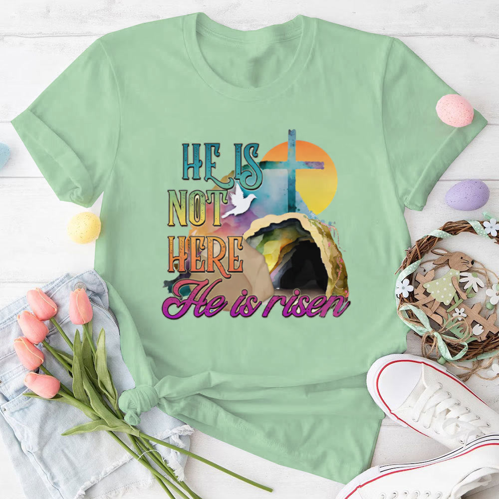 christiandiscipleshop He Is Not Here He Is Risen Christian T-Shirt