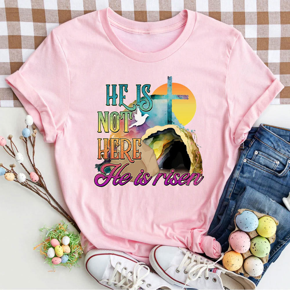 christiandiscipleshop He Is Not Here He Is Risen Christian T-Shirt