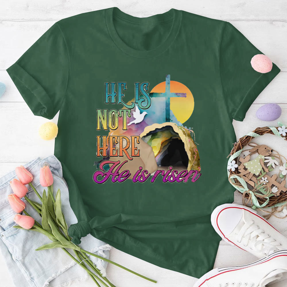 christiandiscipleshop He Is Not Here He Is Risen Christian T-Shirt