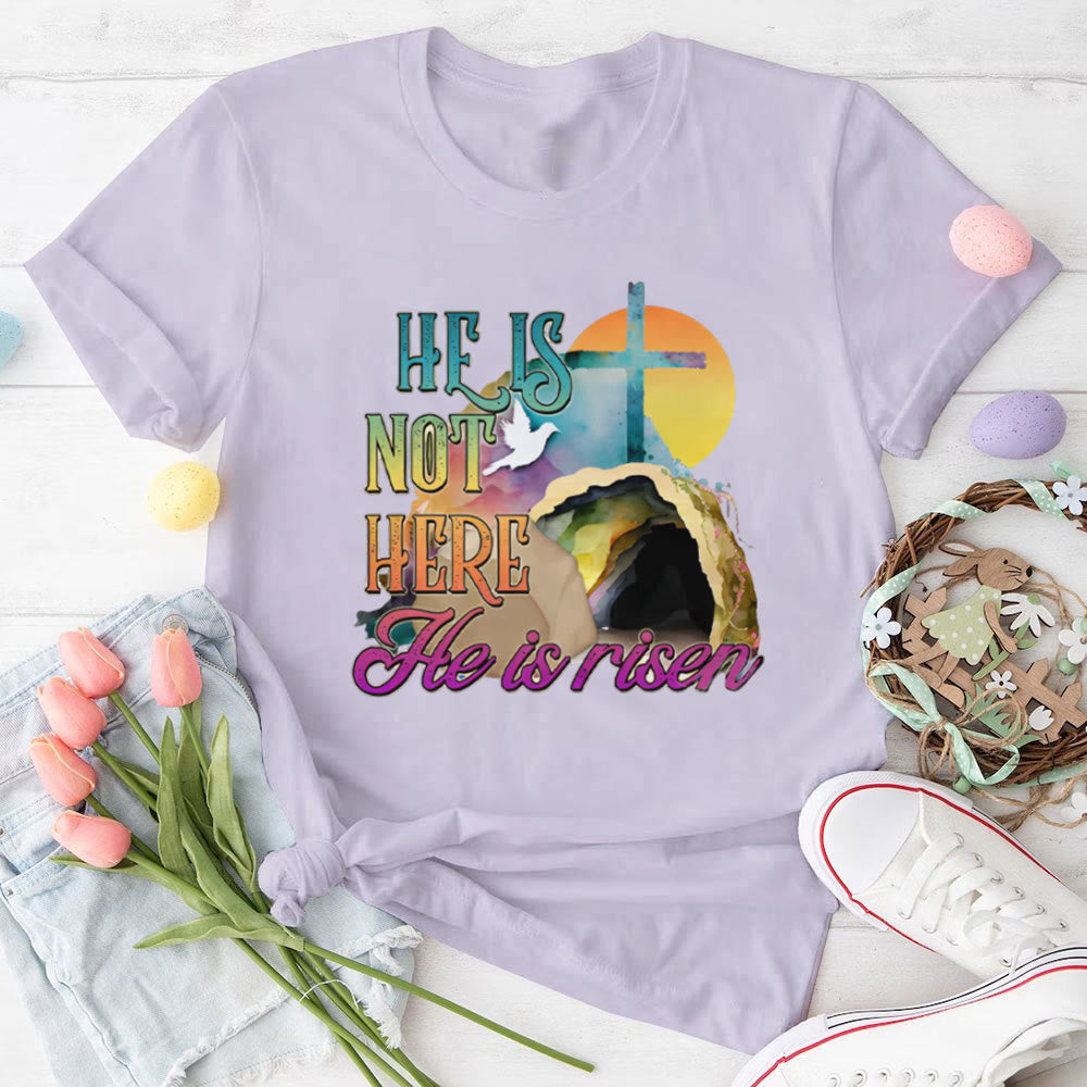 christiandiscipleshop He Is Not Here He Is Risen Christian T-Shirt