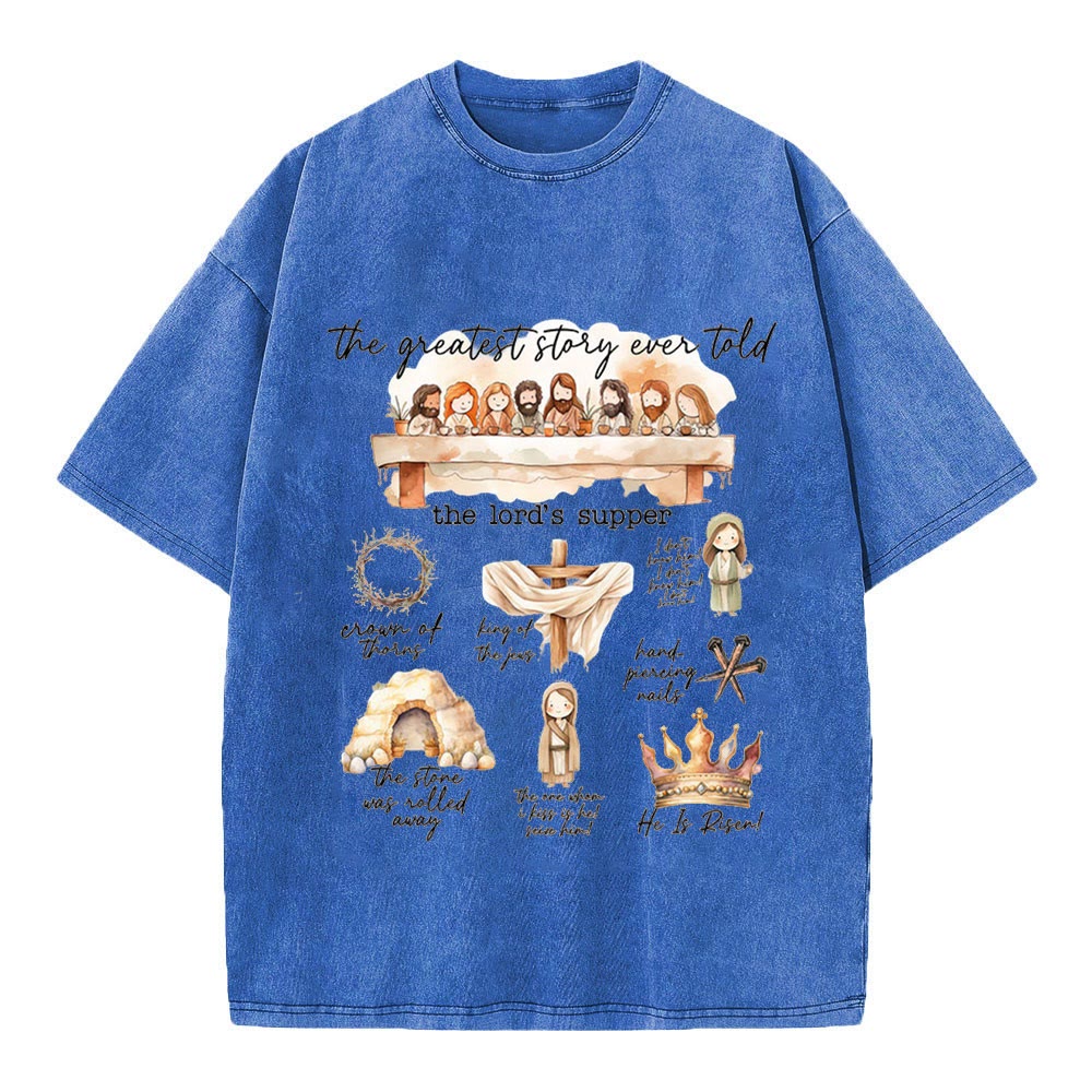 Christiandiscipleshop Greatest Story Ever Told Christian Washed T-Shirt