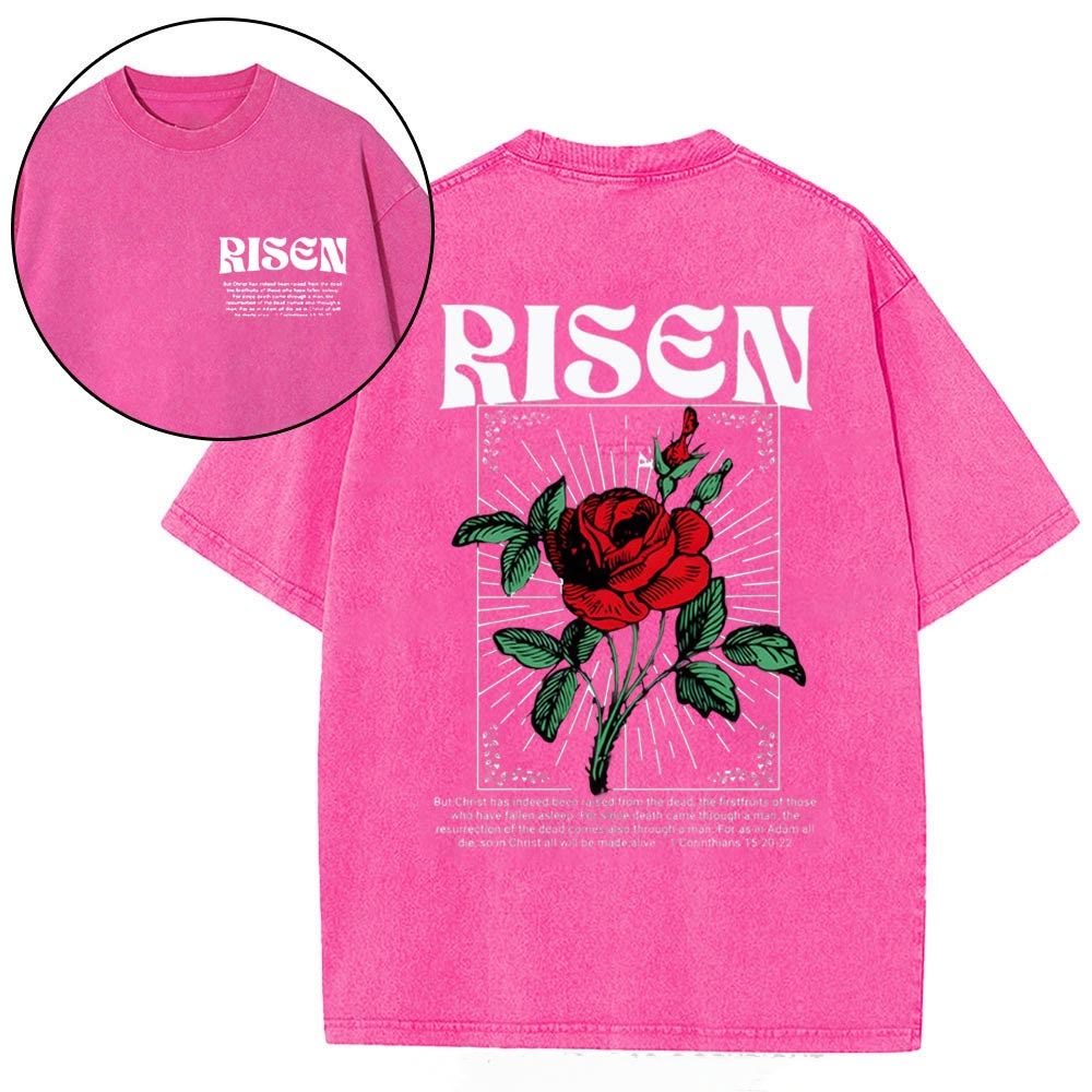 Christiandiscipleshop Risen Christian Washed T-Shirt