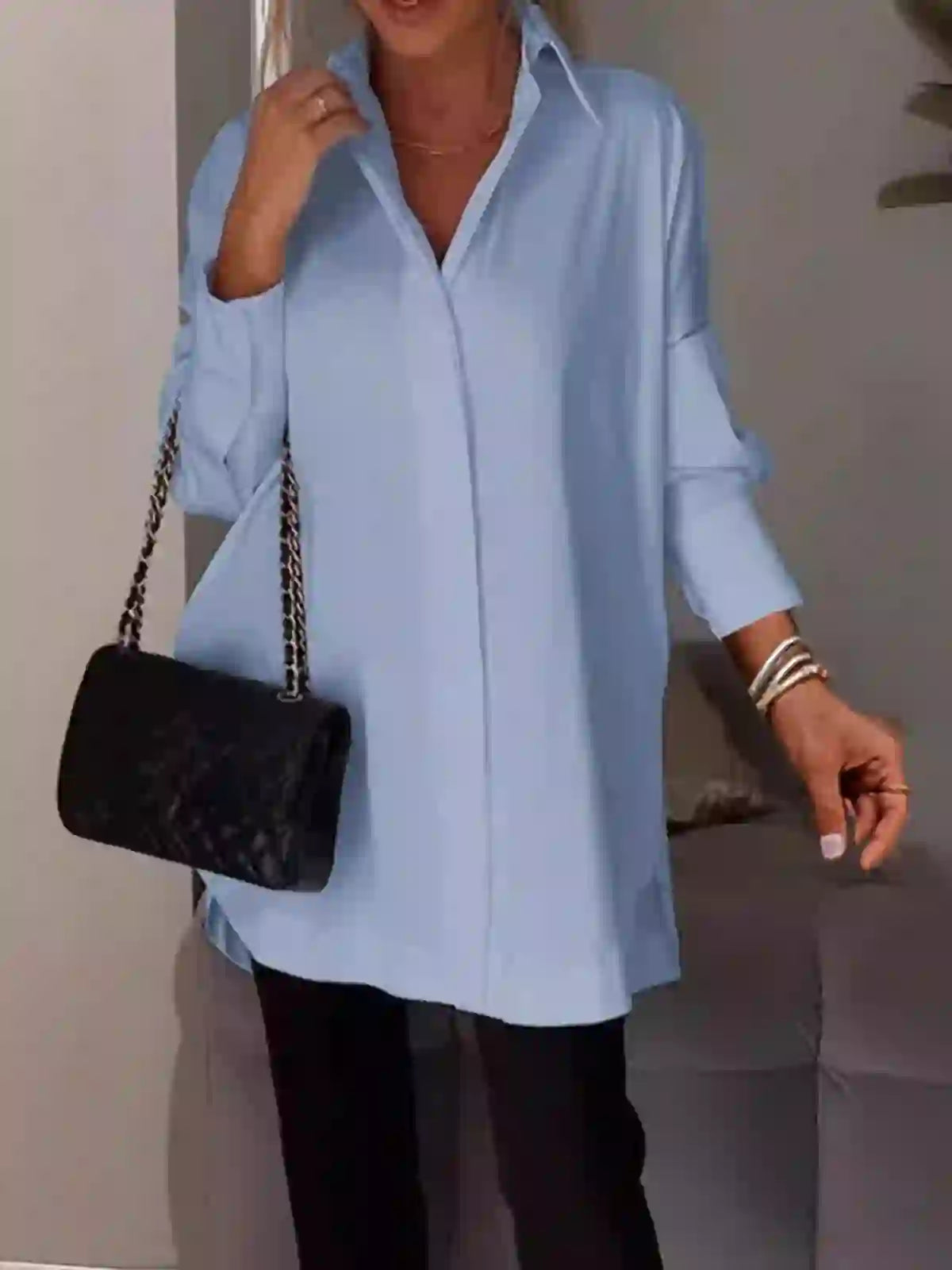 christiandiscipleshop Himmlisches Hemd mit Schlitz am Revers – Ihr klassisches Sonntagsoutfit im Licht Christi