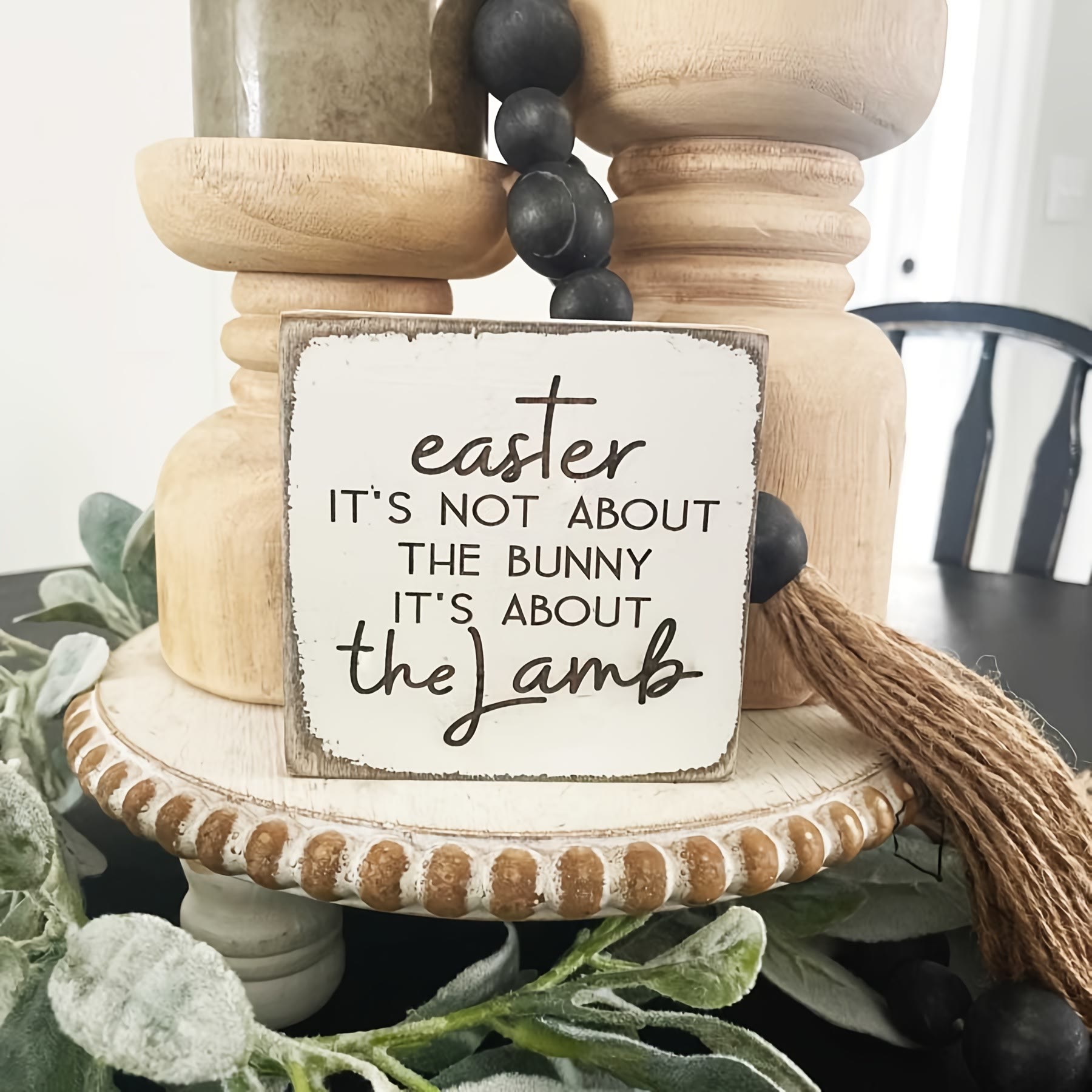 christiandiscipleshop Wooden Lamb Easter Ornament - Celebrate the Resurrection