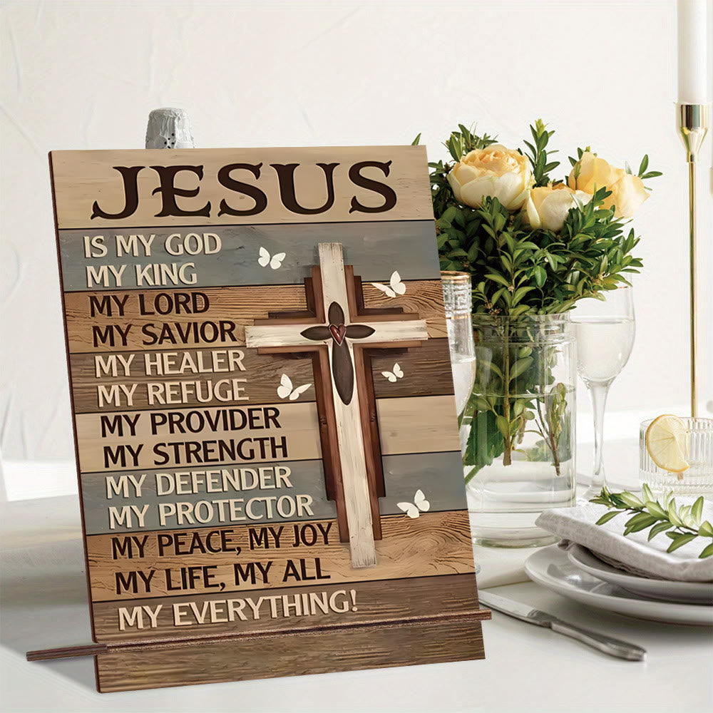 christiandiscipleshop Wooden Cross Faith Decorative Plaque - Praise the Glory of Jesus