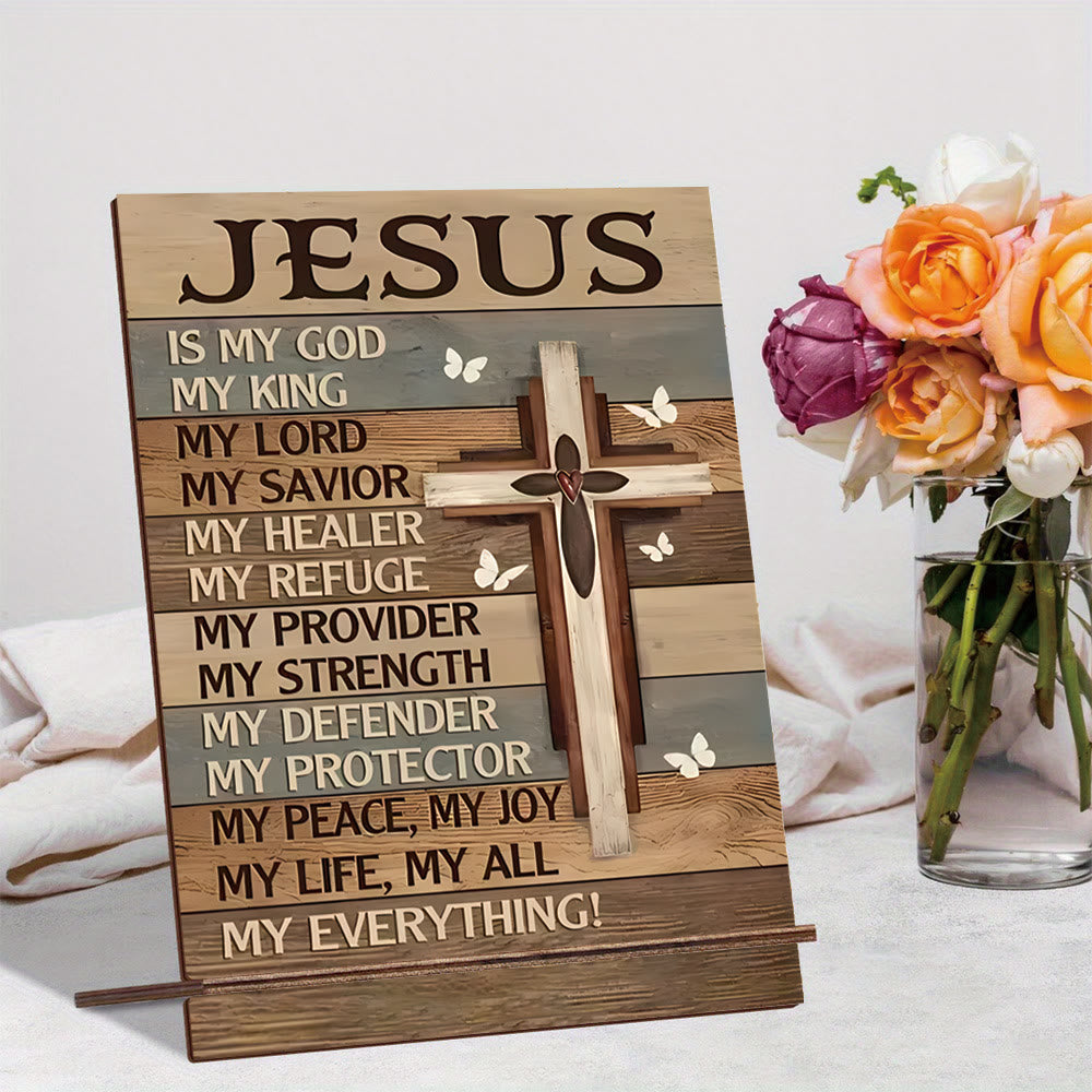 christiandiscipleshop Wooden Cross Faith Decorative Plaque - Praise the Glory of Jesus