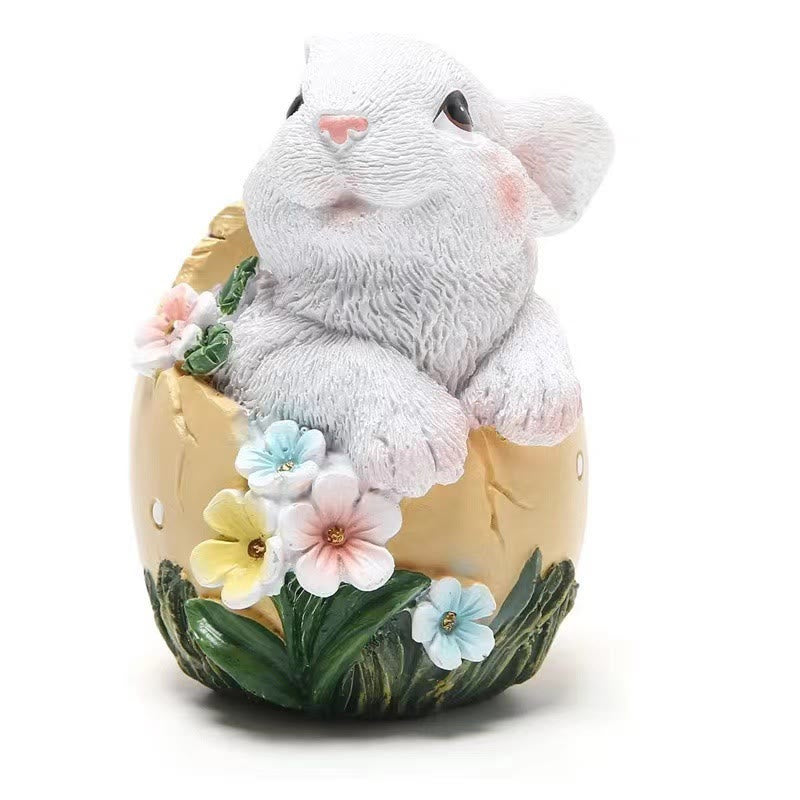 Christiandiscipleshop Easter Resin Floral Bunny Ornament - Celebrate Easter